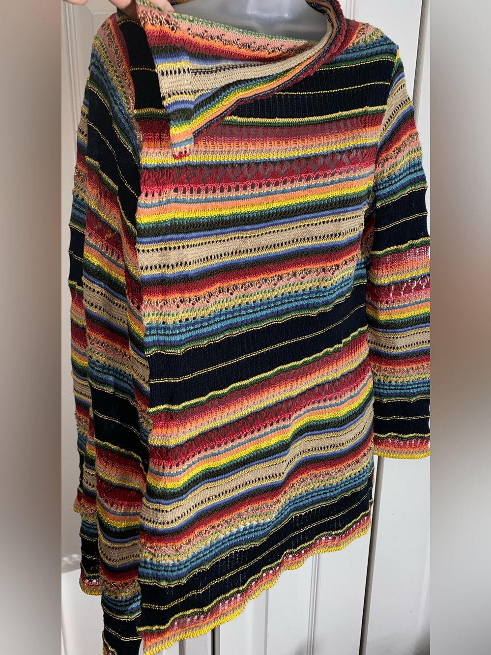 New $598 Polo Ralph Lauren Women Linen Knit Cardigan Sweater Draped M  AA22 - Picture 5 of 11